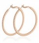 Yazilind Elegant Vogue 18k Gold Plated Extra Large Omega Back Hoop Earrings 46mm Diameter - rose golden - C811MPNNKNV