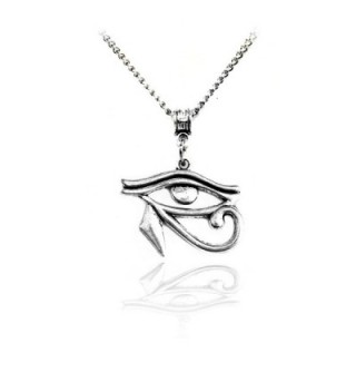 Antiqued Silver Egyptian Eye of Horus Necklace - C912E8UVPQR