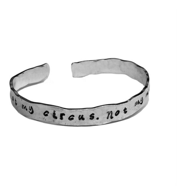 Not My Circus. Not My Monkeys. - Confidence Bracelet Cuffs 1/4" Hand Stamped - CN11ADMASSJ