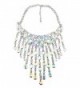 Qiaose Luxury Shiny Crystal Pendant Choker Necklace Women Wedding Boho Statement Jewelry - White - C912NV7G4HM