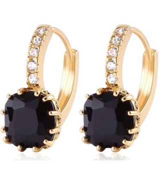GULICX Gold Tone Black Crystal Dashing Captivating Rhinestone leverback Earring - C511XGS1LDP