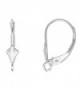 14K White Gold Fleur de Lis Lever Back Ear Wire with Open Ring - CJ110QOY8K5