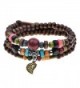 Vintage Leaf Pendant Tibeten Color of Strand Wooden Beads Handmade Bracelet Necklace - C2128RWU2K7
