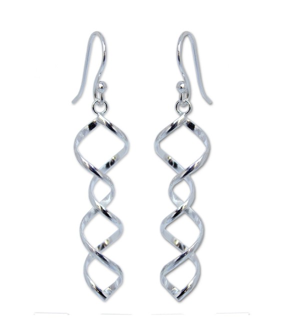 NOVICA .925 Sterling Silver Spiral Dangle Earrings- 'Songkran Joy' - CV11CGNITHH