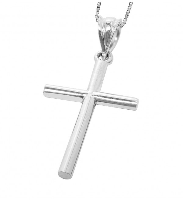 Sterling Silver Cross Necklace Pendant with 18" Box Chain - CI119GS3U5B