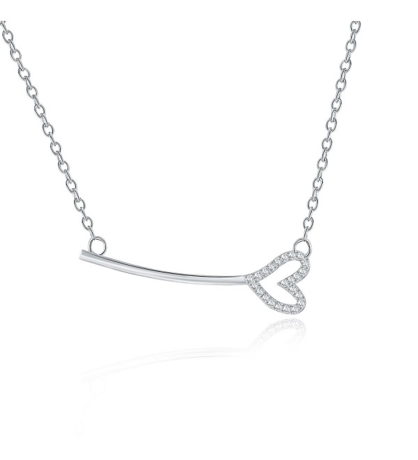 Rosa Vila Key With Heart Necklace - Horizontal Key Shaped Necklaces For Women - C018996TAD8