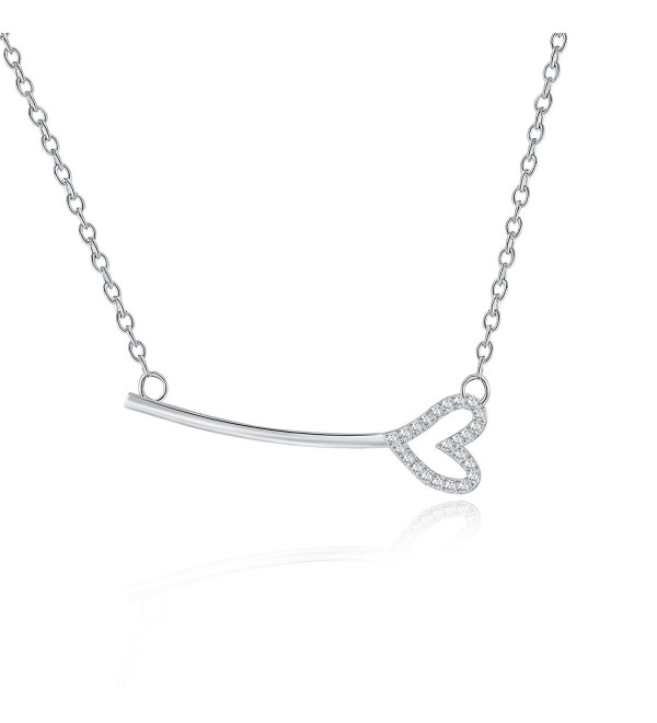 Rosa Vila Key With Heart Necklace - Horizontal Key Shaped Necklaces For Women - C018996TAD8