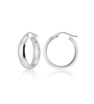 Sterling Silver 5mm Wide Half-Round Design High Polished Hoop Earrings- All Sizes - CG12KKGHJDL