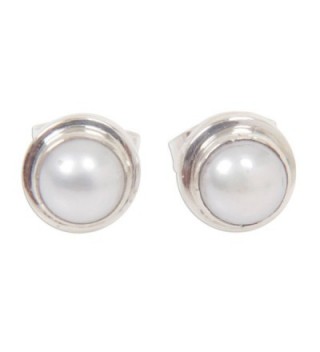 NOVICA Cultured Freshwater Sterling Earrings in Women's Stud Earrings