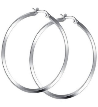Titanium Stainless Steel Highly Polishing Simple Circle Earring with a Gift Box and a Free Small Gift - C9124O2XUFN