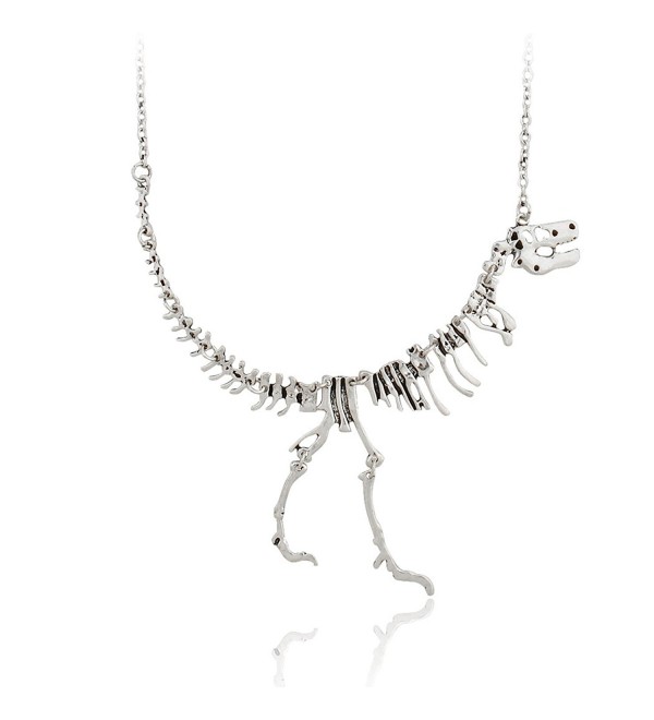 Jane Stone Dinosaur Vintage Necklace Short Collar Fashion Costume Jewelry for Women Teens - Antique Silver - CB12672CP6D