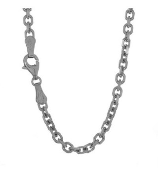 Jewelstop 10k Solid White Gold 0.8 mm Cable Chain Necklace- Lobster Claw Clasp - 20" - CL119MYZZIT