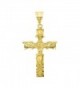 Large 38.5mm x 5.4cm 14 Gold Plated Crowned Eagle Crucifix Pendant + Microfiber Jewelry Polishing Cloth - CL11HL05225