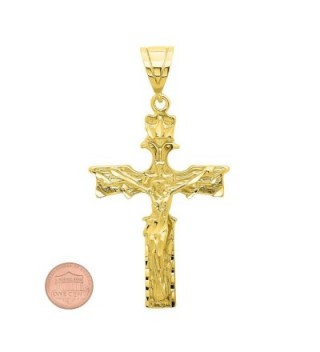 Crowned Crucifix Pendant Microfiber Polishing in Women's Pendants
