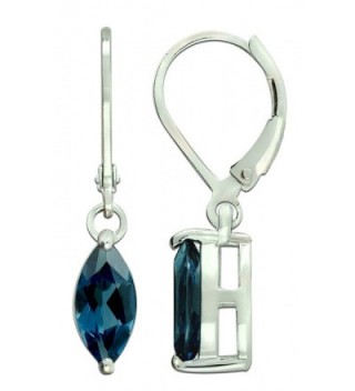 Sterling Silver 925 Earrings GENUINE LONDON BLUE TOPAZ 4.37 Cts with RHODIUM-PLATED Finish DANGLING Style - C91875CGHGX