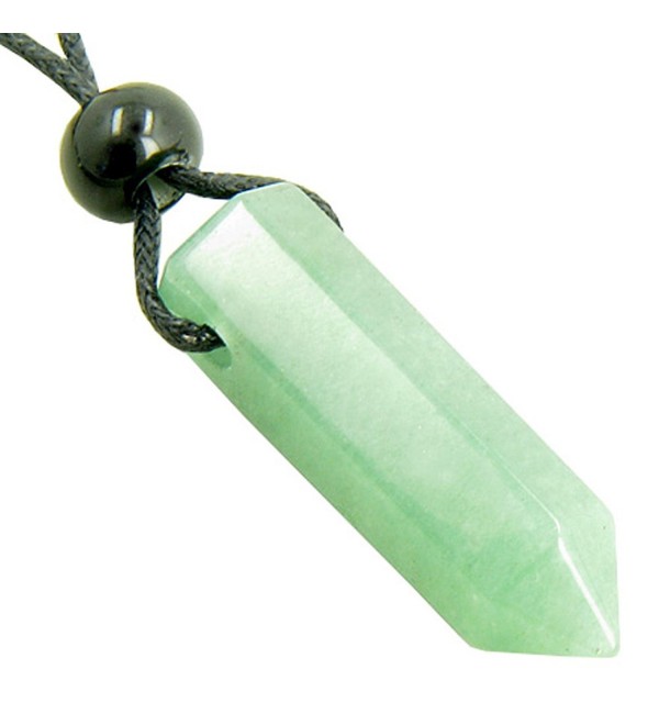 Healing Green Quartz Crystal Point Pendant Necklace - CG113V8UICZ