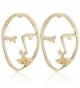 LILIE&WHITE Statement Geometric Face Ethnic Earrings Skull Head Earrings for Women Cool Party Accessories - Gold - CY18525RICQ