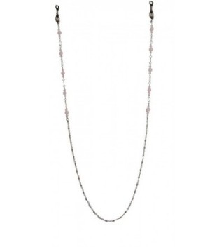Pink Rose Quartz Crystal Eyeglass Holder Lanyard Necklace Unique Jewelry - CS183N6L965