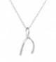 Wishbone Pendant Necklace Sterling Silver