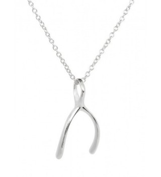 Wishbone Pendant Necklace Sterling Silver