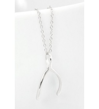 Wishbone Pendant Necklace Sterling Silver in Women's Chain Necklaces