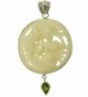 Carved Mermaid Peridot Sterling Pendant in Women's Pendants