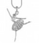 Ballerina Ballet Dancer Pendant Necklace - White - CG11GAXR6KT