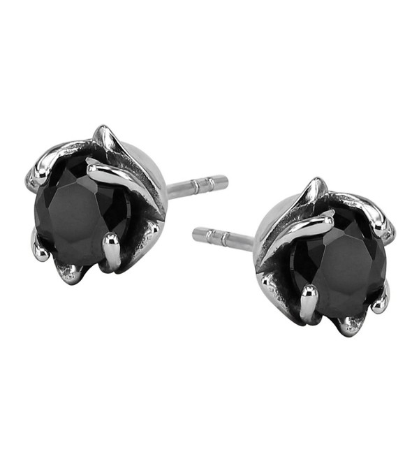 Dragon Vintage Punk Earring Surgical Earrings - 8 Black Zircon - CZ1885LXW4D
