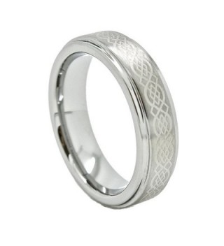 Unisex 6mm Tungsten Carbide Wedding Band with Celtic Knot Design (US Sizes 4 - 13) - C6110AZNOSV