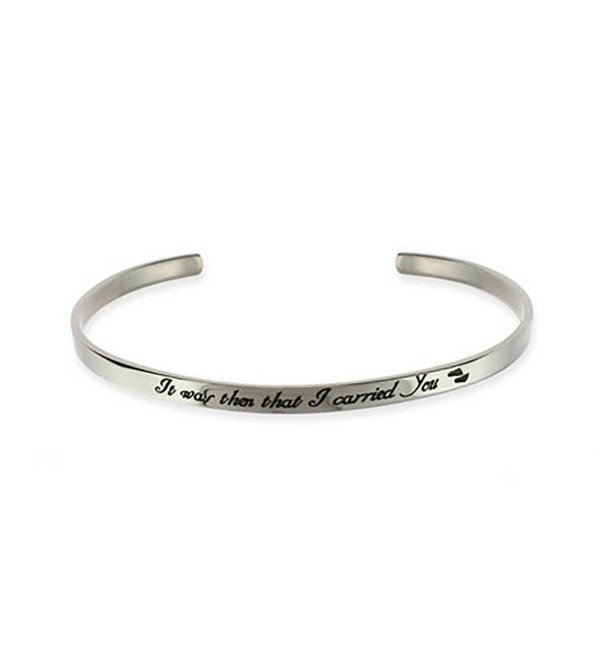 Stainless Steel Footprints In The Sand Cuff Bracelet - CL111TCDN9P