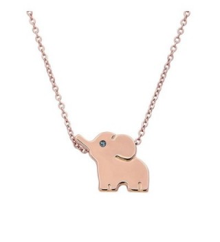 18k Plated Stainless Steel Elephant Animal Lucky Elephant Necklace Everyday Jewelry - CE11Q9J72OP