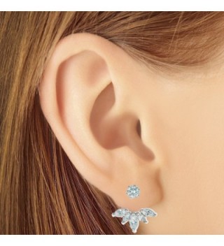 Dreambell Rhodium Sterling Crystal Earrings in Women's Cuffs & Wraps Earrings