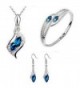 Crystal Element Jewelry Set Necklace & Earring & Bracelets(blue) - CY12KJOTCDJ
