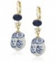 Betsey Johnson "Betsey Blues" Ceramic Owl Drop Earring - CO12HHBLD9X