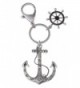 Alilang Antique Tone Nautical Sailor Sea Anchor Swarovski Crystal Rhinestone Keychain - CE116N019RV