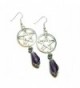 Gothic Pentagram Earrings Purple Crystal in Women's Drop & Dangle Earrings