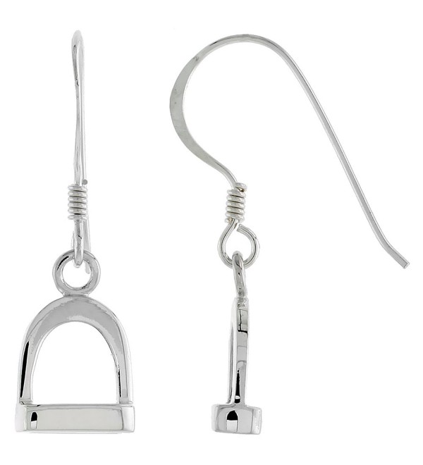 Sterling Silver Stirrup Earrings Flawless Polished finish- 9/16 inch long - CL112EX2OPR
