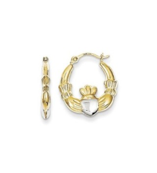 10K Gold Claddagh Hoop Earrings - CA12BY7NFGF
