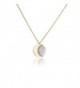 My Very Best Crescent Marble Moon Necklace - gold plated brass_white marble - CQ183O3DR4C