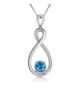 Conmisun Infinity Necklace Aquamarine Birthstone - CO18850I52L