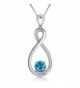 Conmisun Infinity Necklace Aquamarine Birthstone - CO18850I52L