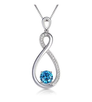 Conmisun Infinity Necklace Aquamarine Birthstone - CO18850I52L