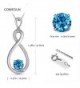 Conmisun Infinity Necklace Aquamarine Birthstone in Women's Pendants