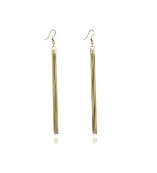 Super Long Wire Tassel Drop Lightweight Women's Dangle Earrings by Dokreil - Golden - CP186YN58I0