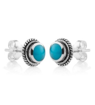 Sterling Silver Simulated Turquoise Earrings