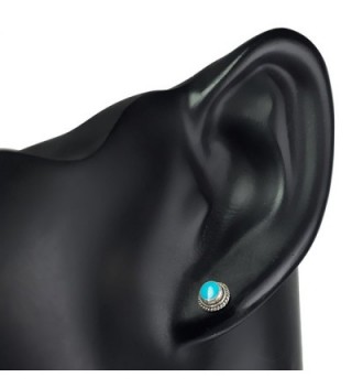 Sterling Silver Simulated Turquoise Earrings in Women's Stud Earrings