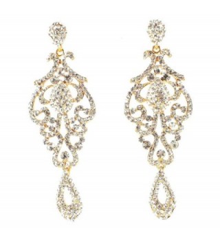 Large Pageant Austrian Crystal Rhinestone Chandelier Dangle Earrings Prom E2090 - CR12088T623