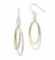 Sterling Silver Dangling Double Oval Earrings - (1.34 in x 0.71 in) - CL12GPPNXG3