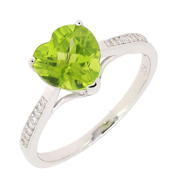 Sterling Silver Heart Shape Genuine Peridot Ring (1.75 CT.T.W) - C611NPJUMNP