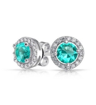 Bling Jewelry Simulated Aquamarine Birthstone in Women's Stud Earrings